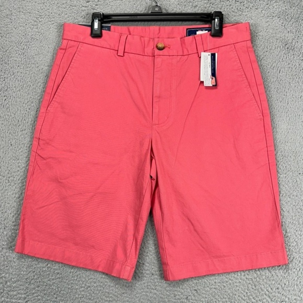 Vineyard Vines Breaker Shorts Mens 32X11 Jetty Red Khaki Classic Fit Stretch NEW